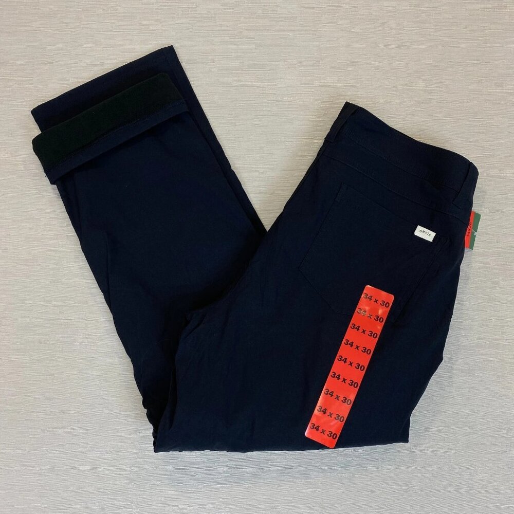 Orvis Fleece Lined Tech Pants Mens 34 x 30 Black Water Repellent Insulated
